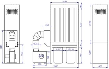 Filter unit ADAMIK FT 625N 4 kW A dimensions