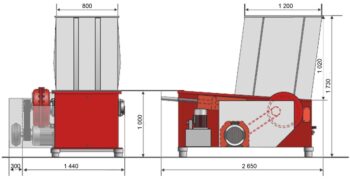 Shredder AZR 800 S dimensions