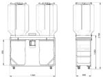 Dust collector ADAMIK FT 502 HNF dimensions